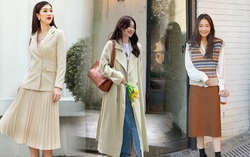 7 cách phối đồ với chân váy lửng vừa ấm vừa sang