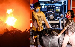 Cháy lớn tại kho chứa vải chợ Ninh Hiệp, tiểu thương hối hả vác hàng bỏ chạy