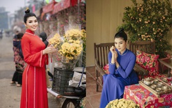 Tuyết Trần xúng xính áo dài, khoe sắc bên hoa đào