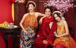 Mỹ nhân "Thiên thần hộ mệnh" Trúc Anh, Salim gợi cảm với áo dài cách điệu đón Tết