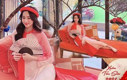 Thả dáng với áo dài, mẹ 2 con Đặng Thu Thảo đẹp rực rỡ giữa hoa lá mùa Xuân