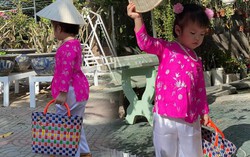 Con gái Lê Phương diện áo bà ba, xách làn đi chợ