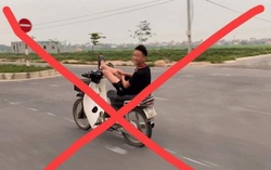 Triệu tập nam sinh lái xe máy bằng chân gây bức xúc dư luận