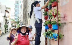 Phụ nữ phường Hiệp Tân tạo mảng xanh công cộng từ rác tái chế