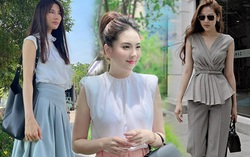 Các chị đẹp Vbiz có cách diện áo sơ mi sát nách vừa thanh lịch lại che khéo nhược điểm