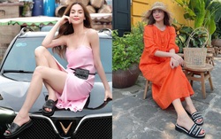 Hà Hồ mix kiểu dép này với váy để có tổng thể siêu xinh