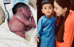 Con trai Hải Băng "liều chết" giữ lại lúc sinh mặt bầm tím, giờ "trổ mã" khó nhận ra
