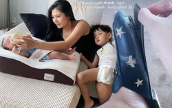 Sinh con mới hơn 1 tháng, Chúng Huyền Thanh vội vã đi "cày" đến bong cả đế giày