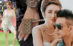 Vợ Minh Nhựa đi tập cũng đeo phụ kiện túi xách đắt đỏ