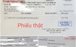 Đề nghị công an điều tra phiếu xét nghiệm Covid-19 giả