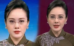 BTV Hoài Anh được khen quý phái khi mặc áo dài dẫn chương trình Thời sự