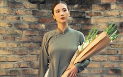 Huyền Lizzie diện áo dài xưa đón năm mới