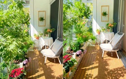 Khu vườn ban công vẫn đẹp ấn tượng bất chấp diện tích chỉ rộng có vài mét vuông
