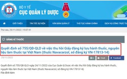 Thu hồi đăng ký lưu hành thuốc Navacarzol điều trị bệnh liên quan đến tuyến giáp