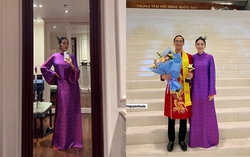Hà Tăng diện áo dài sánh đôi bên ông xã khoe nhan sắc "vạn người mê"