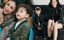 Phong cách sang trọng của Á hậu Tú Anh và con trai