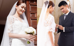 Á hậu Thùy Dung hạnh phúc bên chú rể trong lễ cưới ở nhà thờ 
