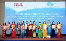 10 nữ doanh nhân Vĩnh Phúc nhận giải thưởng sáng tạo về chuyển đổi số và ứng dụng công nghệ