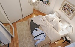 Bố trí nội thất phòng ngủ diện tích 7,8m2 cho vợ chồng trẻ