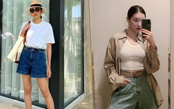 Học các mỹ nhân Việt - Hàn phối đồ với quần short jeans 