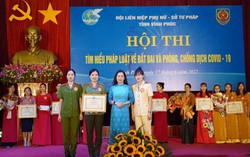 Phụ nữ Vĩnh Phúc thi tìm hiểu pháp luật về đất đai và phòng, chống dịch Covid-19