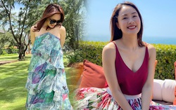 Hồng Diễm cứ đi biển là mang cả vali váy xinh