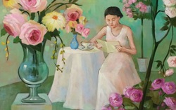 Muôn sắc thái hoa hồng trong tranh Thủy Trúc