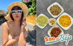 Siêu mẫu Hà Anh loay hoay 1 tiếng trong bếp nấu 4 món