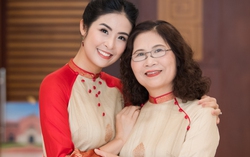 Ngọc Hân cùng mẹ diện áo dài đôi thiết kế từ vải may sari của Ấn Độ