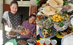Nữ diễn viên đăng mâm cỗ giỗ bố đậm chất quê