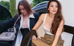 Áo cổ rộng như váy ngủ đi làm chỉ có Hồ Ngọc Hà mới dám diện