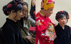 Vợ Công Lý chăm chút cho chồng trong buổi tổng duyệt "Táo Quân"