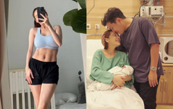 Nhã Phương gây sốt khi khoe cơ bụng sau 2 tuần sinh con trai