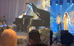 Nhạc trưởng Trần Nhật Minh tự tay đàn piano, hát cực điêu luyện đón cô dâu Thanh Hằng lên lễ đường