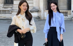Áo blouse buộc dây thanh lịch không thể thiếu trong mùa thu đông
