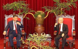 Tổng Bí thư Nguyễn Phú Trọng và Tổng Bí thư, Chủ tịch nước Trung Quốc Tập Cận Bình dự Tiệc trà