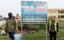 Người nông dân hạnh phúc trên cánh đồng không rác thải