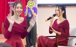 Hoa hậu Thùy Tiên rạng rỡ giao lưu cùng sinh viên Đại học Quy Nhơn