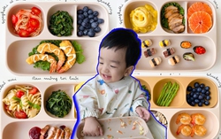 Mẹ đảm ngày nào cũng chế biến cơm ăn dặm đủ 4 nhóm dưỡng chất cho con