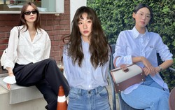 10 cách mix áo sơ mi đơn giản mà sang của sao Hàn