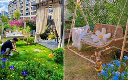 Khu vườn sân thượng đẹp ấn tượng được ông bố tự tay thiết kế cho con gái
