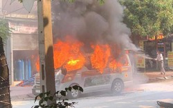 Xe cứu thương bất ngờ bốc cháy khiến 1 sản phụ bị bỏng nặng