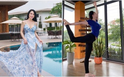 Quách Thu Phương giữ vóc dáng gọn gàng nhờ chăm tập Yoga