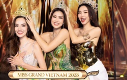Cận nhan sắc tân Hoa hậu Lê Hoàng Phương khi đứng chung khung hình Thuỳ Tiên - Thiên Ân 