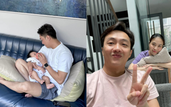 Cường Đô La hé lộ góc mặt con út và tranh thủ nịnh bà xã
