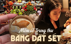 Cô gái tự tay làm mâm cỗ trung thu tí hon và gần 1.000 hiện vật bằng đất sét 