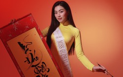 Hoa hậu Đoàn Thu Thủy tặng 100 bức thư pháp cho thí sinh Miss Global