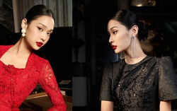 Đầm dạ tiệc ấn tượng với 3 gam màu đỏ, đen, trắng