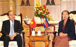 Phó Chủ tịch UBTƯ MTTQ Việt Nam tiếp Chủ tịch Hội đồng Quốc gia Mặt trận Đoàn kết Phát triển Tổ quốc Campuchia