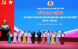10 cá nhân được trao Giải thưởng “Nữ đoàn viên Công đoàn năng động, sáng tạo, trách nhiệm” năm 2025